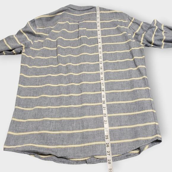 Marine Layer Alemany Mens Casual Button Up Shirt Gray Yellow Stripe Sz Medium - Picture 13 of 13